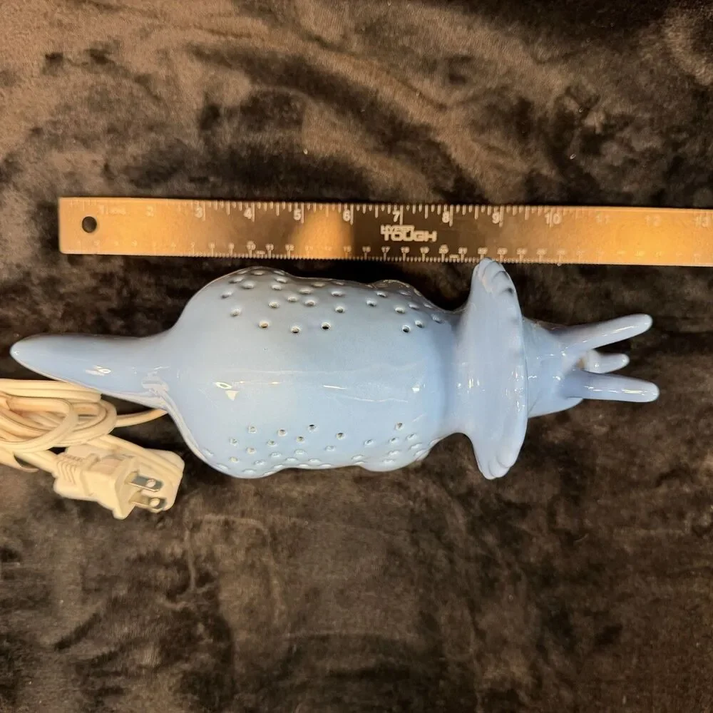 Dinosaur Triceratops Night Light Blue Desk Lamp Decor Plug In Children’s Bedside